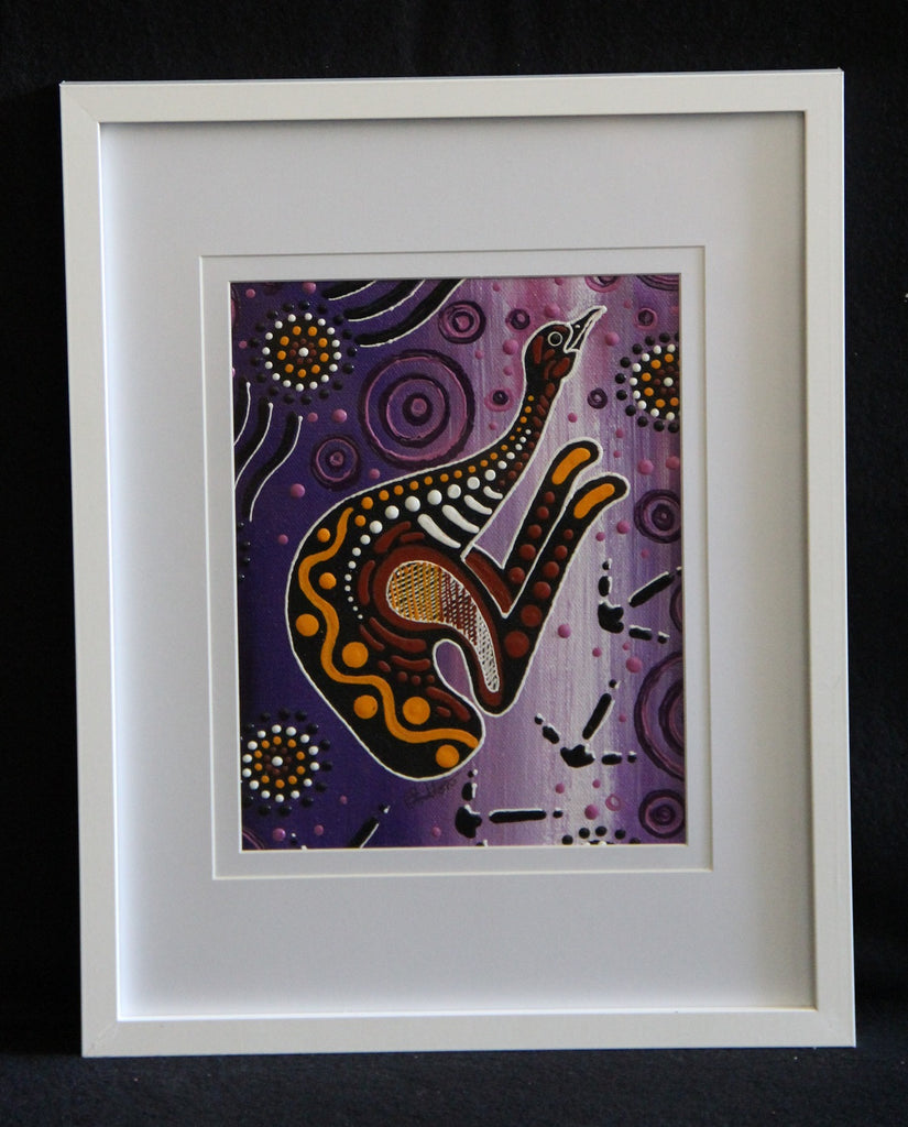 Framed Canvas - Utinat - Emu Framed Canvas Painting