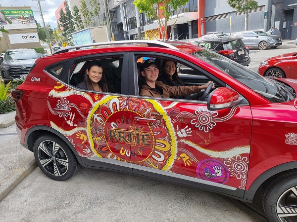 Chern'ee, Brooke and Jesse Donate an Aboriginal Digital Artwork