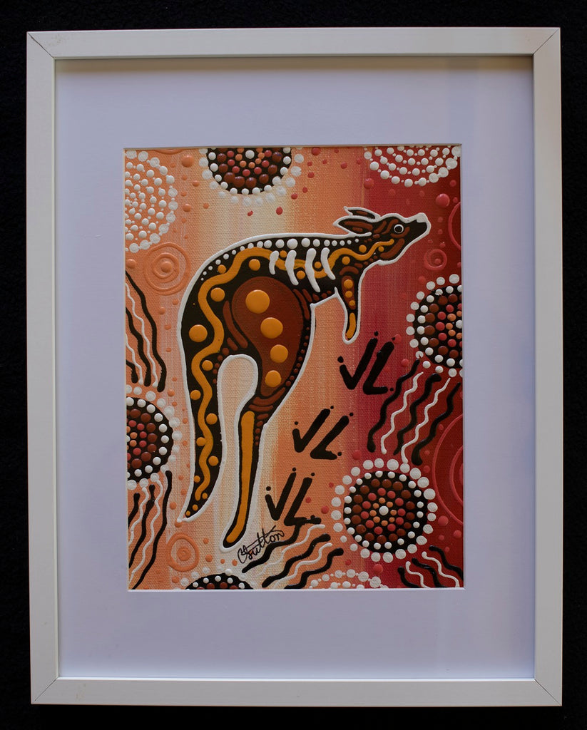Matjumpa - Kangaroo Framed Canvas Painting