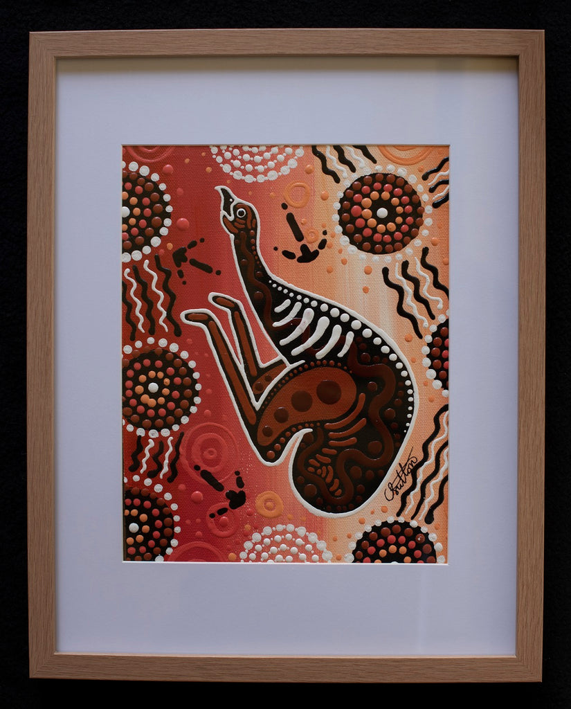 Utinat - Emu Framed Canvas Painting