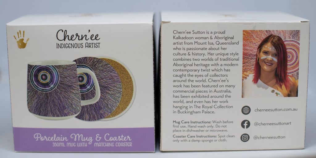 Grass Weaving Porcelain Mug & Coaster Set