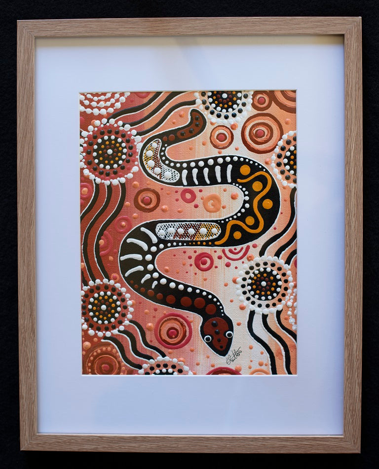Kuntarra - Snake Framed Canvas Painting
