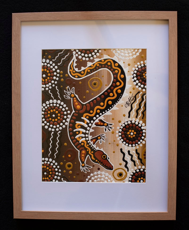 Yurtu yurtu - Crocodile Framed Canvas Painting