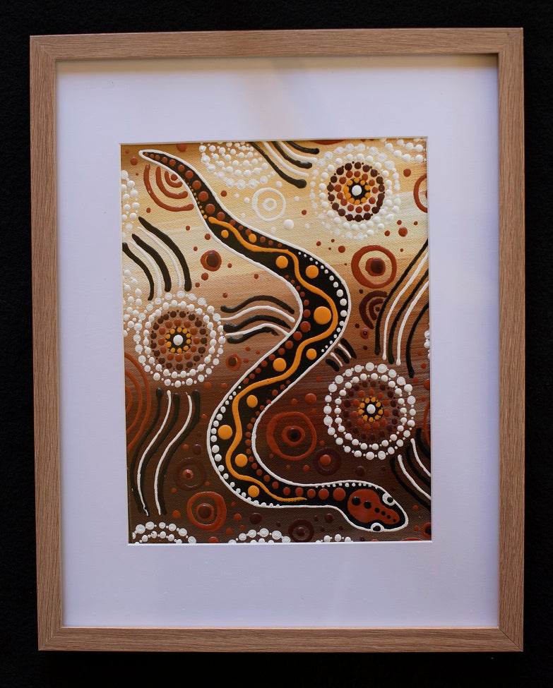 Kuntarra - Snake Framed Canvas Painting
