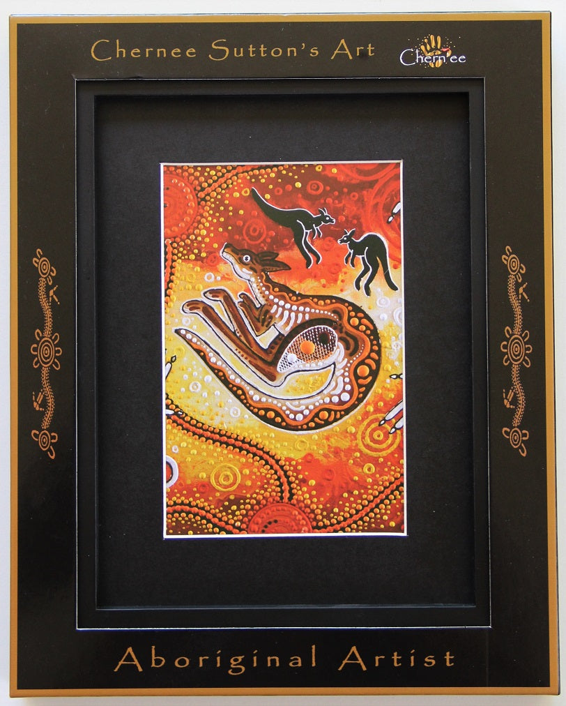 How the Kangaroo Got Her Pouch Aboriginal Wall Art Print