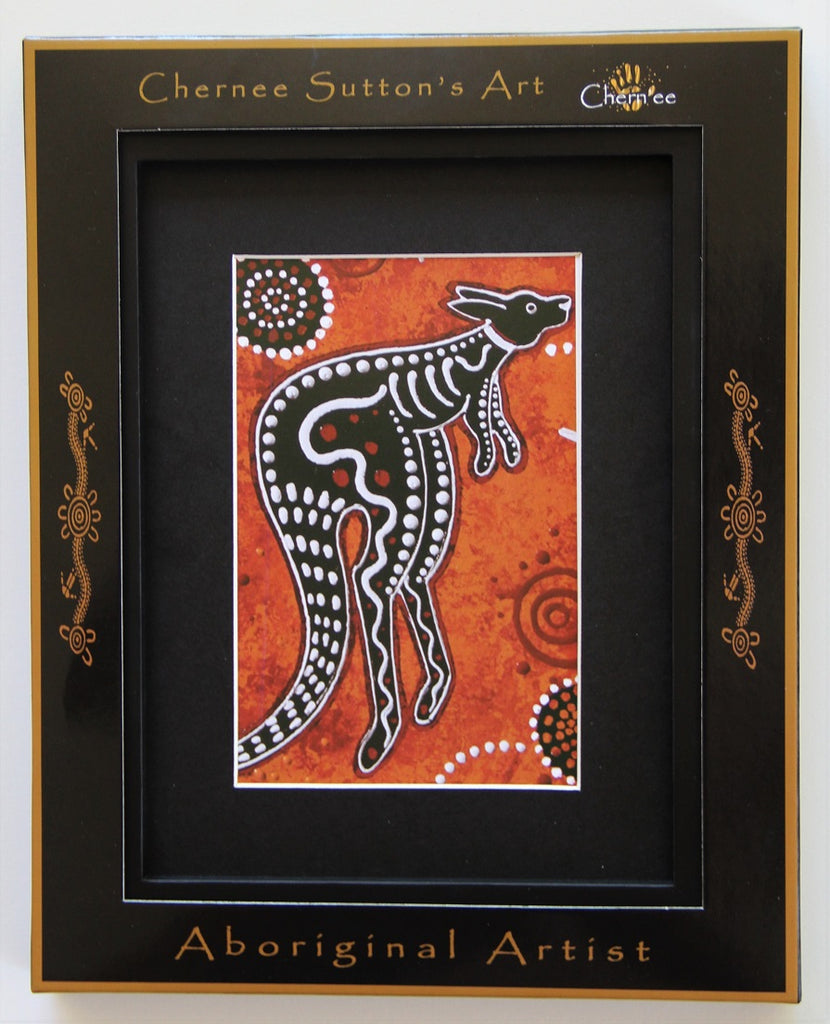 Kangaroo Dreaming Aboriginal Wall Art Print