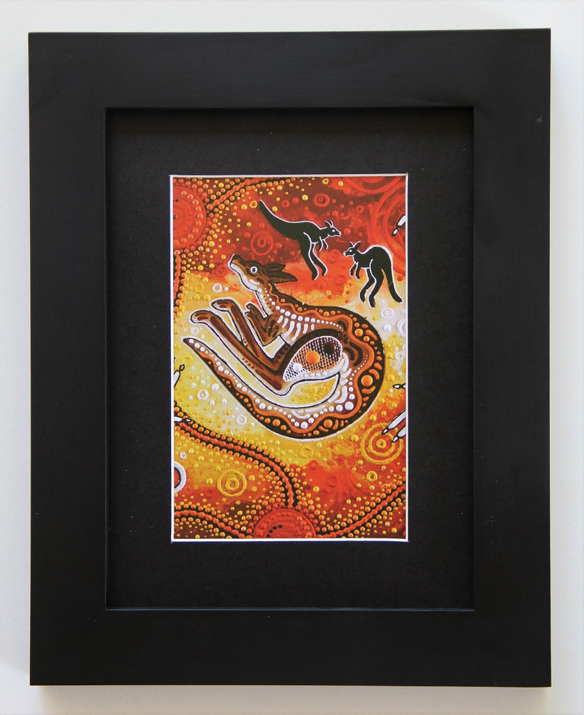 How the Kangaroo Got Her Pouch Aboriginal Wall Art Print