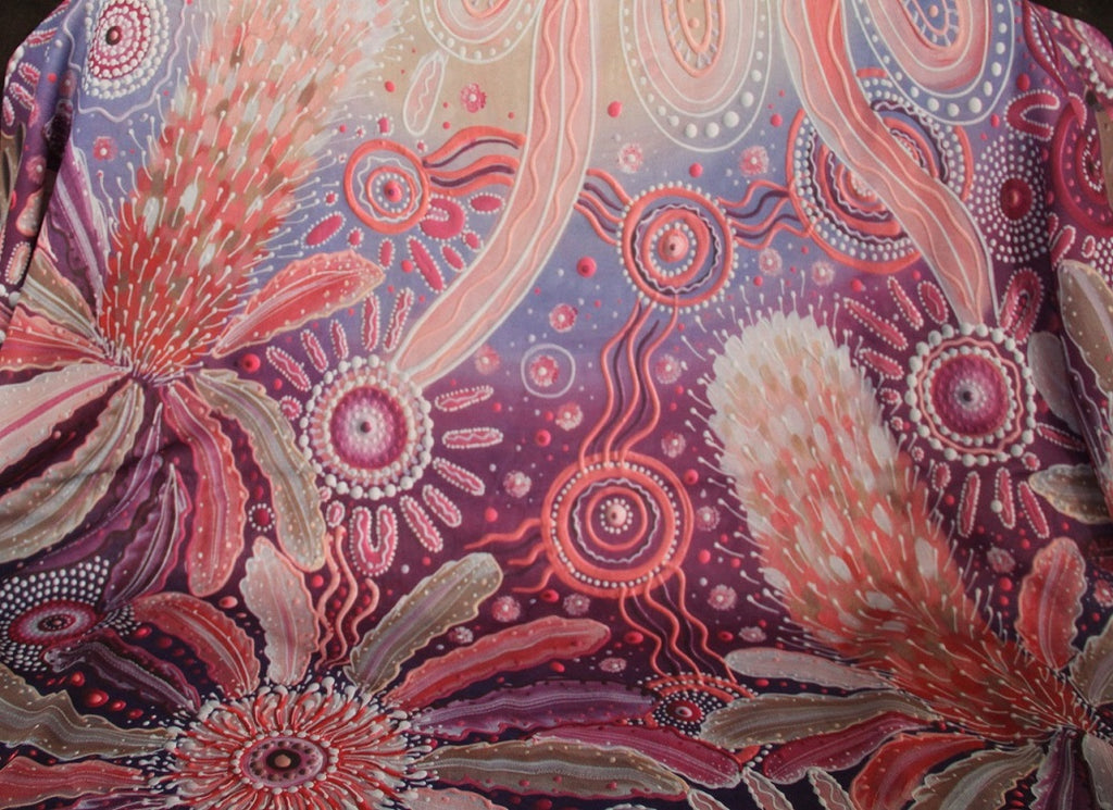 Bush Medicine - Munangu Mirrithin 100% Pure Silk Aboriginal Scarf 3